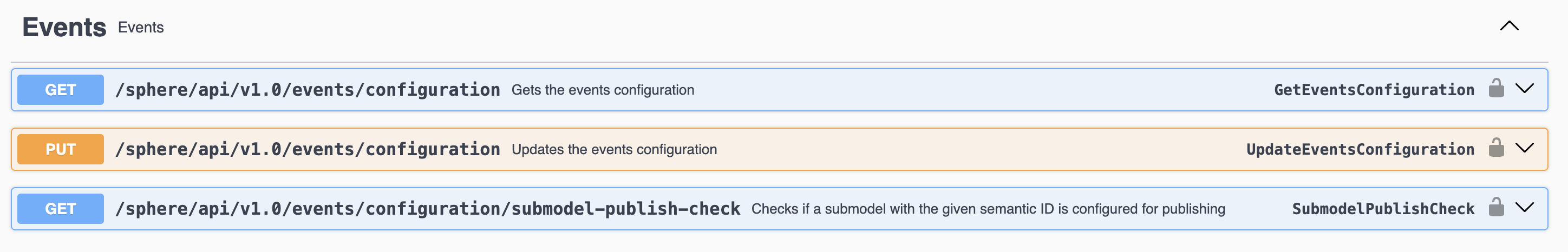 Events Configuration