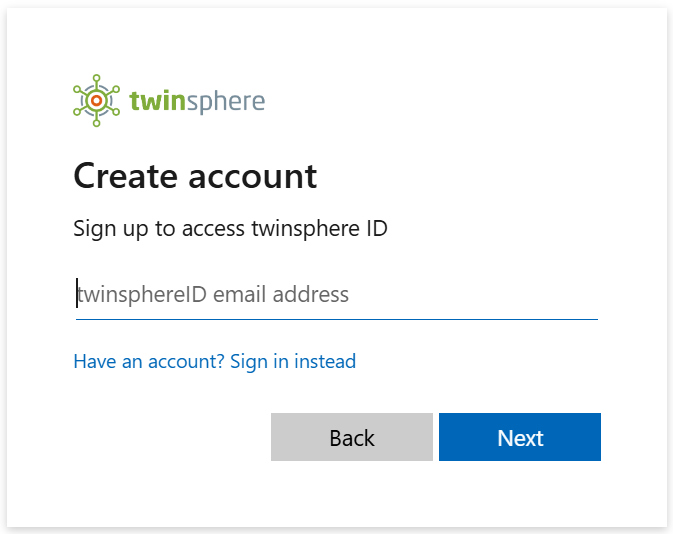 Twinsphere ID: User self registration