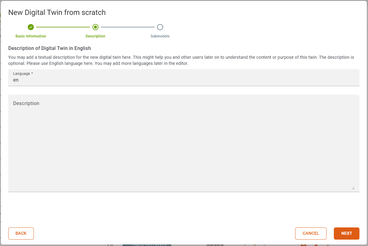 Creation Wizard Basic Information