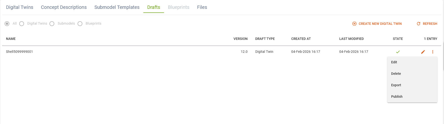 Draft Catalog