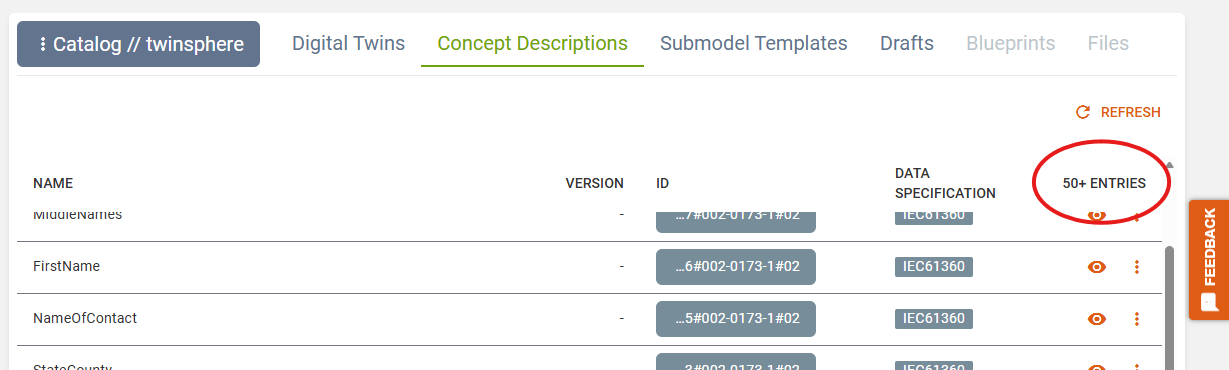 Catalog plus entries
